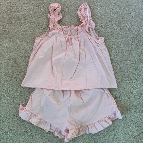 Pink Ruffle Tank Top and Shorts Set - Picture 4 of 5